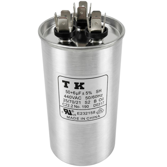 Capacitor De Partida 50uF+6uF 440V 55x105mm (Fast-on)