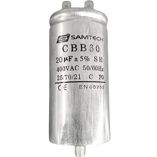 Capacitor De Partida 20uF 400V 38x78mm (Fast-on)