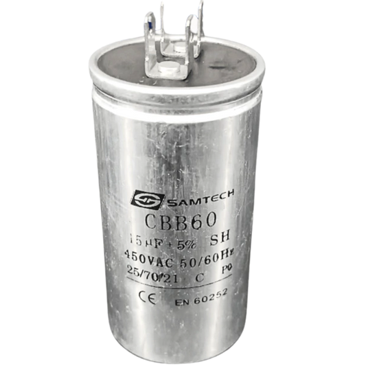 Capacitor De Partida 15uF 450V 40x77mm (Fast-on)