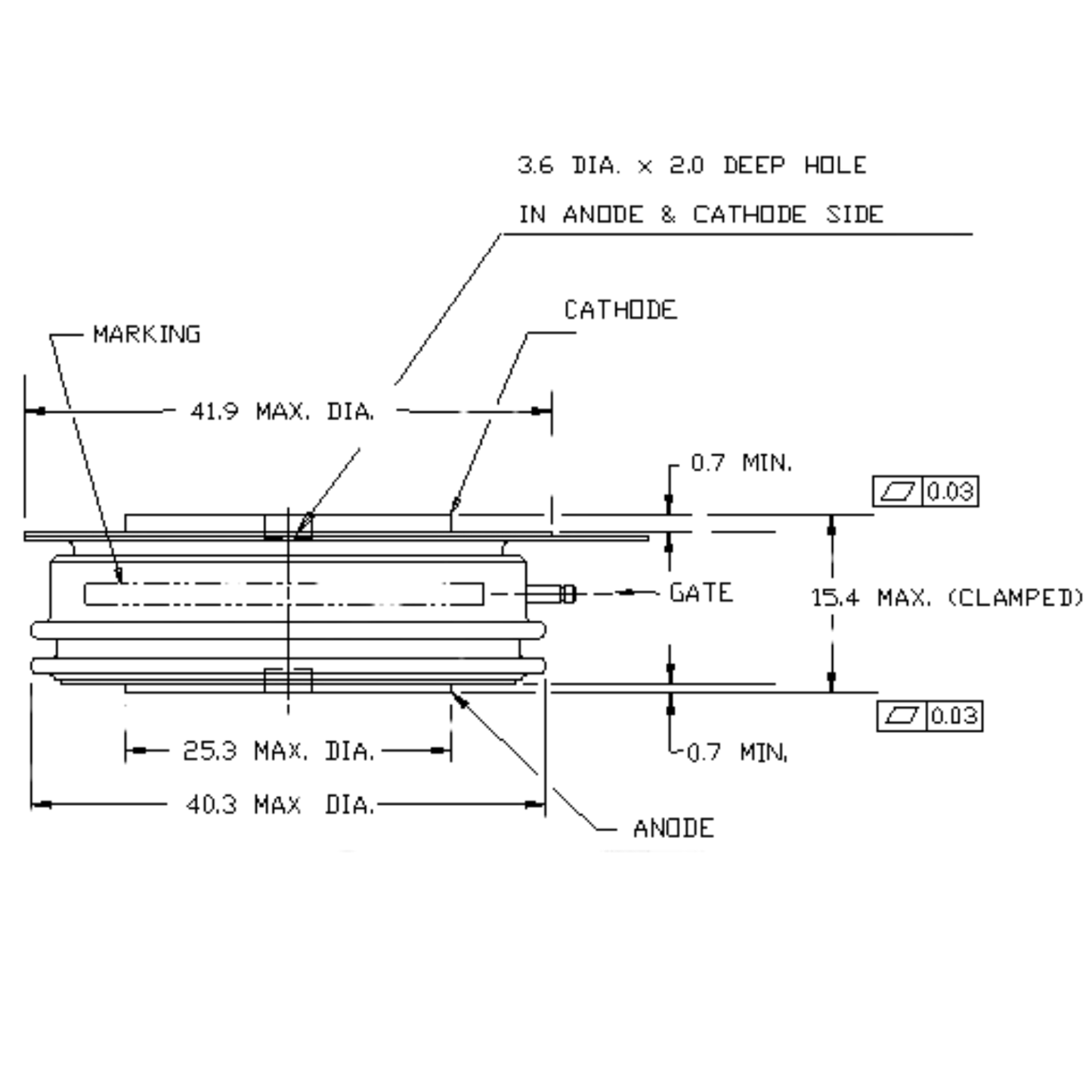Tiristor Disco T7H816750400 1600V 750A