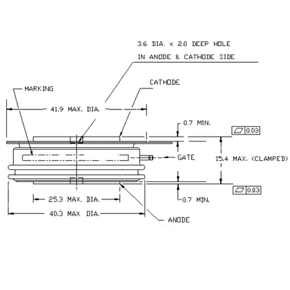 Tiristor Disco T7H816750400 1600V 750A