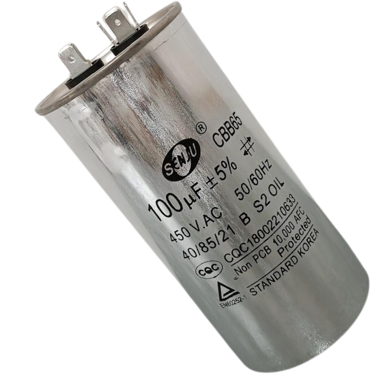 Capacitor de Partida 100uF 450V 62x125mm (Fast-on)