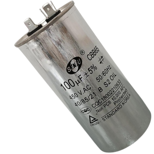Capacitor de Partida 100uF 450V 62x125mm (Fast-on)