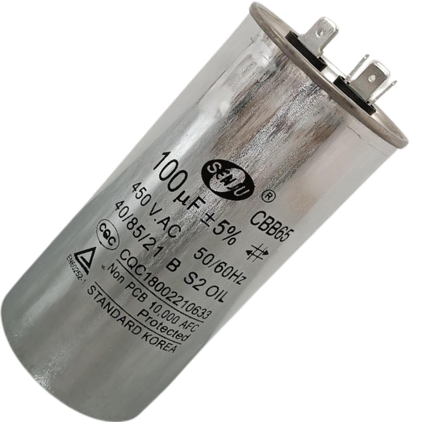 Capacitor de Partida 100uF 450V 62x125mm (Fast-on)