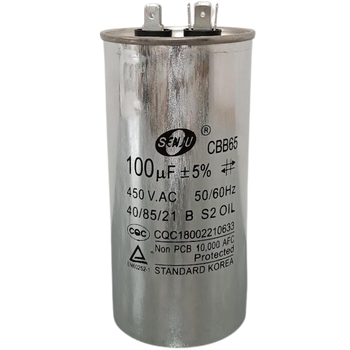 Capacitor de Partida 100uF 450V 62x125mm (Fast-on)