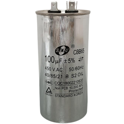 Capacitor de Partida 100uF 450V 62x125mm (Fast-on)