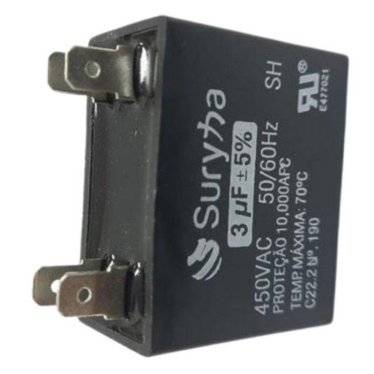 Capacitor De Partida CBB61 3uF 450V (Fast-on)