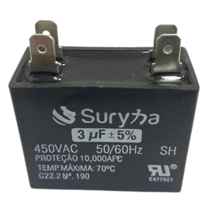 Capacitor De Partida CBB61 3uF 450V (Fast-on)
