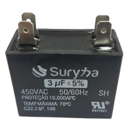 Capacitor De Partida CBB61 3uF 450V (Fast-on)