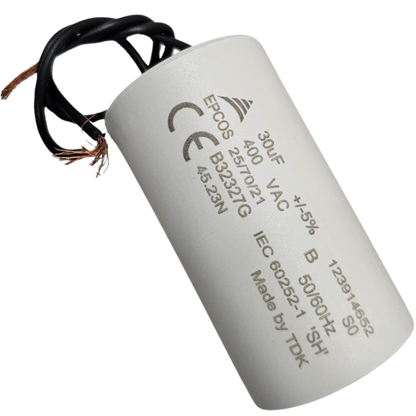 Capacitor De Partida 30uF 400V 40x72mm (2Fios)