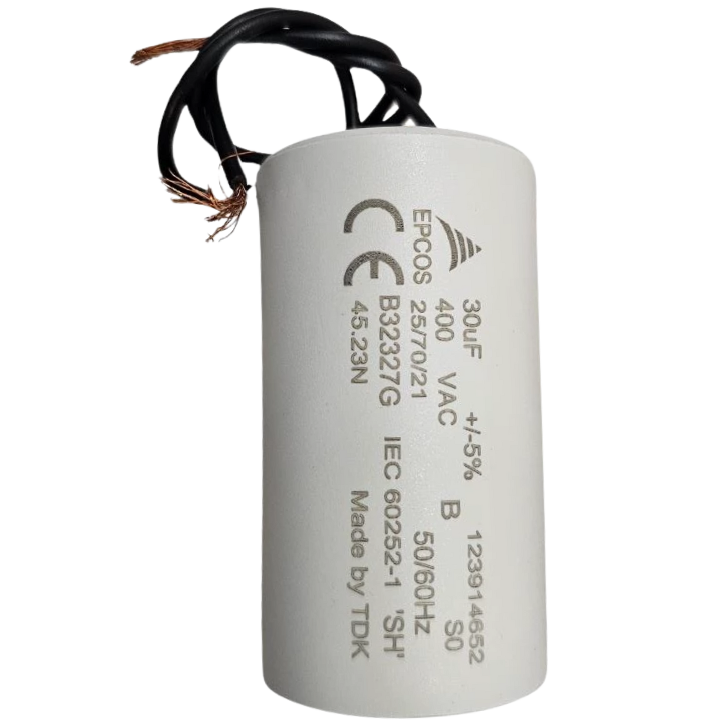 Capacitor De Partida 30uF 400V 40x72mm (2Fios)