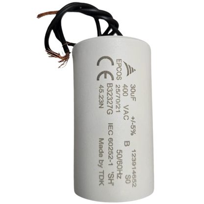 Capacitor De Partida 30uF 400V 40x72mm (2Fios)