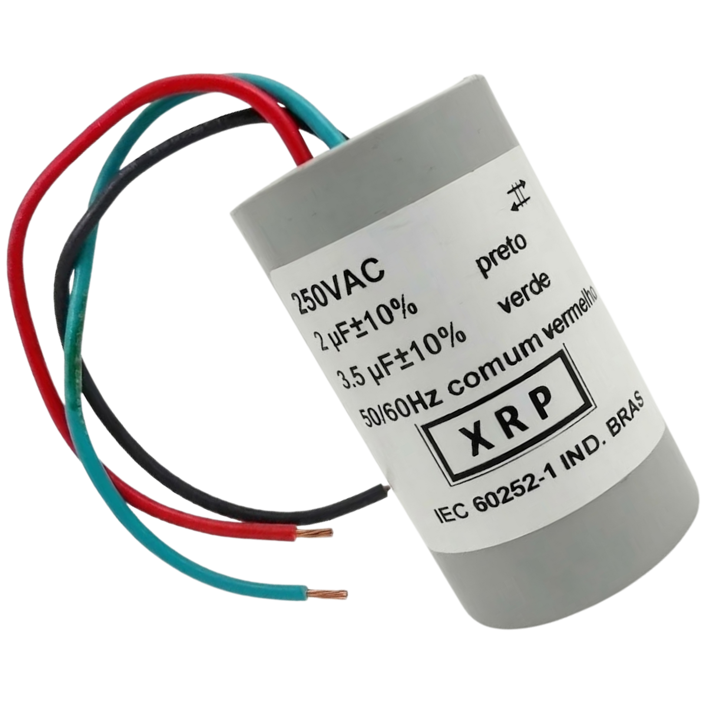 Capacitor De Partida 2uF+3,5uF 400V 25x45mm (3Fios)