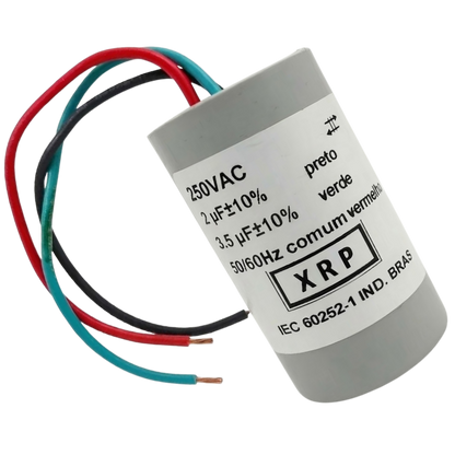 Capacitor De Partida 2uF+3,5uF 400V 25x45mm (3Fios)