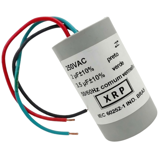 Capacitor De Partida 2uF+3,5uF 400V 25x45mm (3Fios)