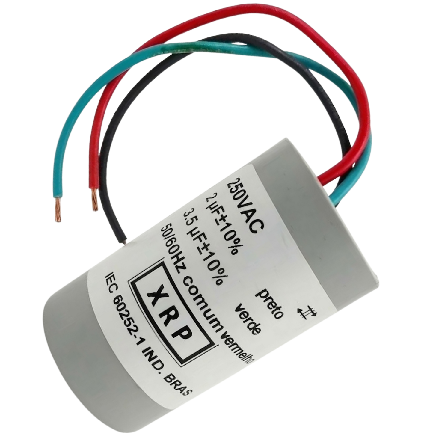 Capacitor De Partida 2uF+3,5uF 400V 25x45mm (3Fios)