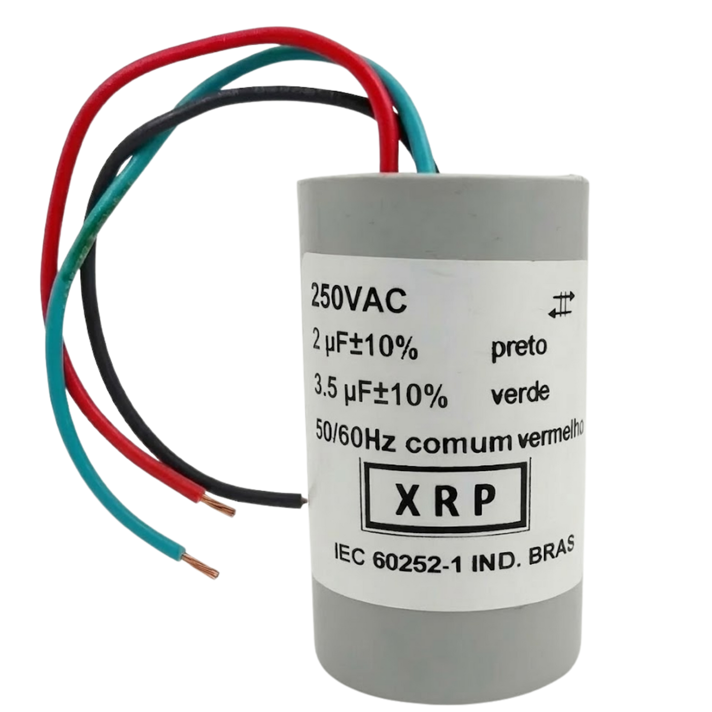 Capacitor De Partida 2uF+3,5uF 400V 25x45mm (3Fios)