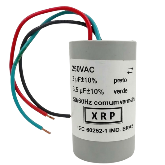 Capacitor De Partida 2uF+3,5uF 400V 25x45mm (3Fios)
