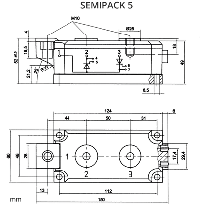 Módulo IGBT SKKT500/16E 1600V 500A