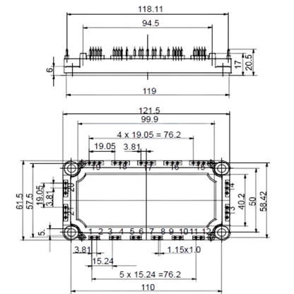 Módulo IGBT 7MBR50SB120-50 1200V 50A