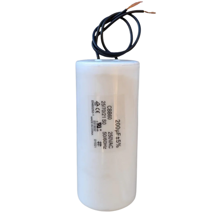 Capacitor De Partida 200uF 250V 60x120mm (2Fios)