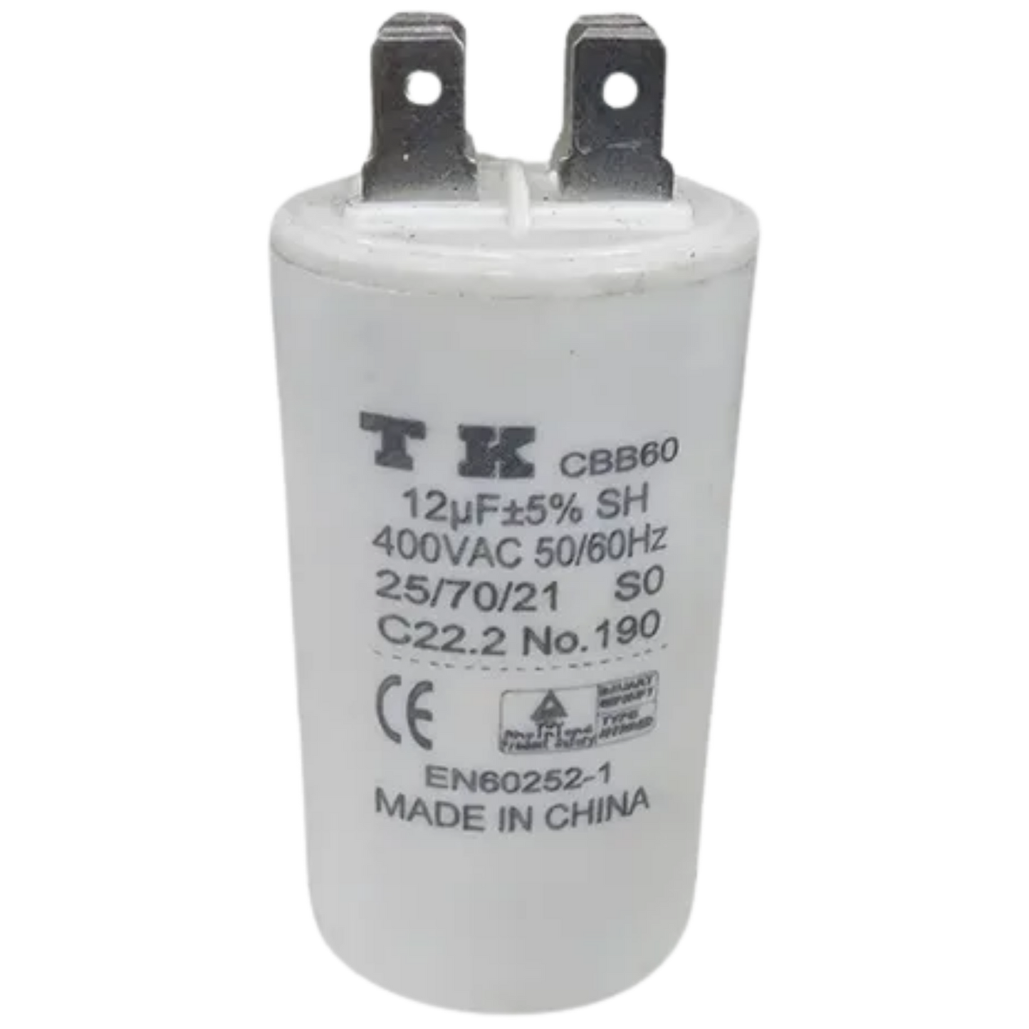 Capacitor De Partida 12uF 400V 35x60mm (Fast-on)