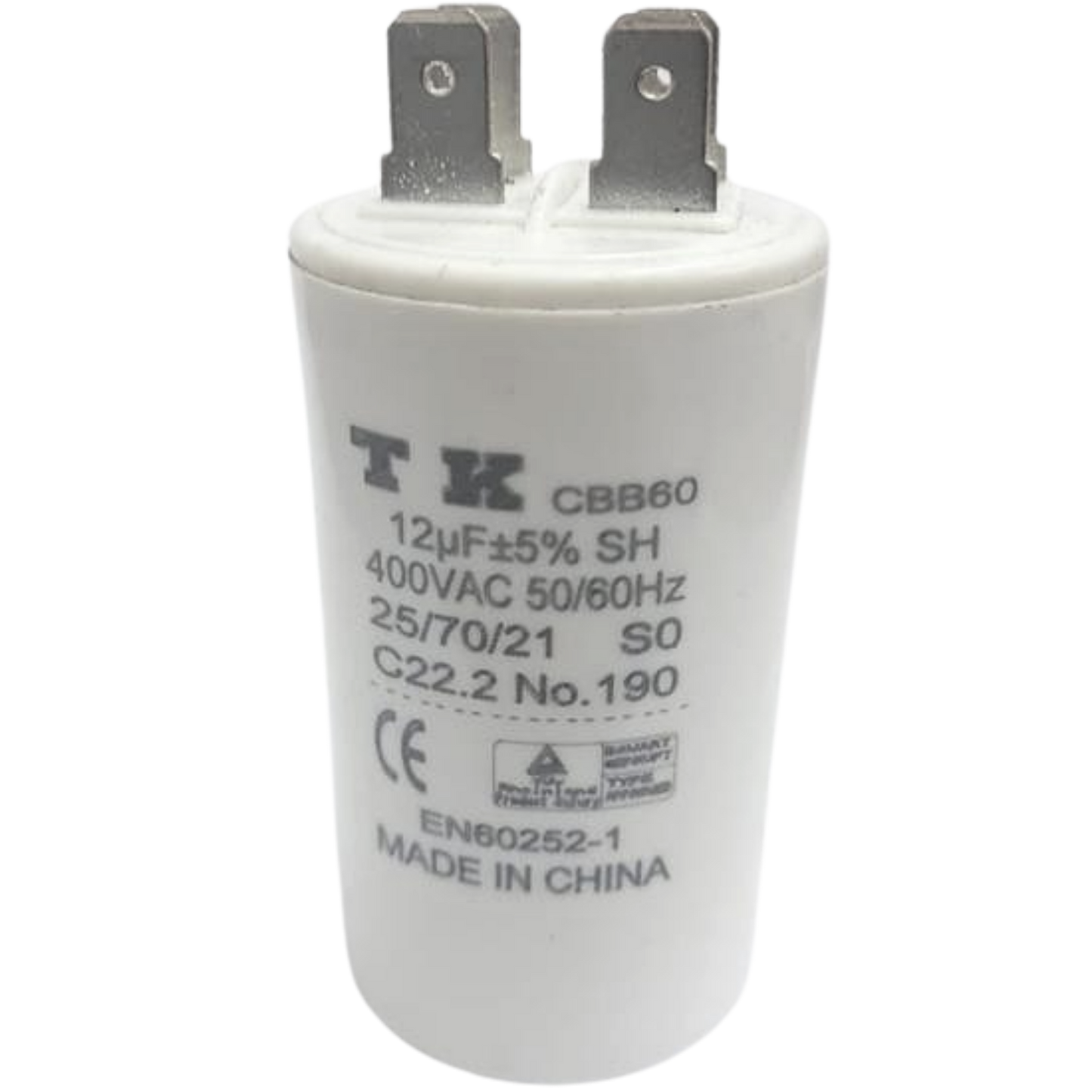 Capacitor De Partida 12uF 400V 35x60mm (Fast-on)