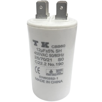 Capacitor De Partida 12uF 400V 35x60mm (Fast-on)