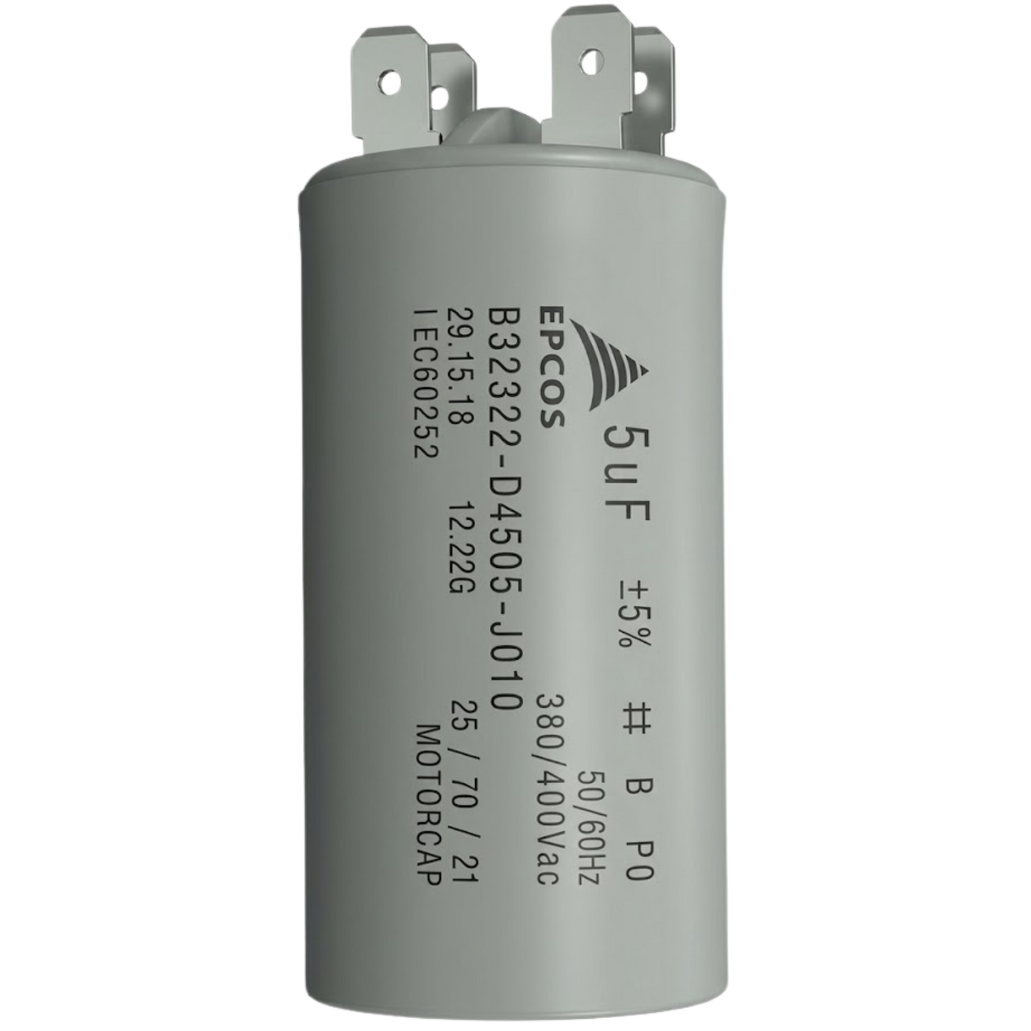 Capacitor de Partida 5uF 380/400V 30x62mm (Fast-on)