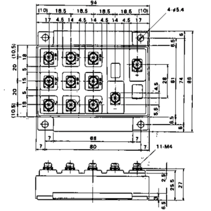 Módulo IGBT 6MBI100FA-060 600V 100A