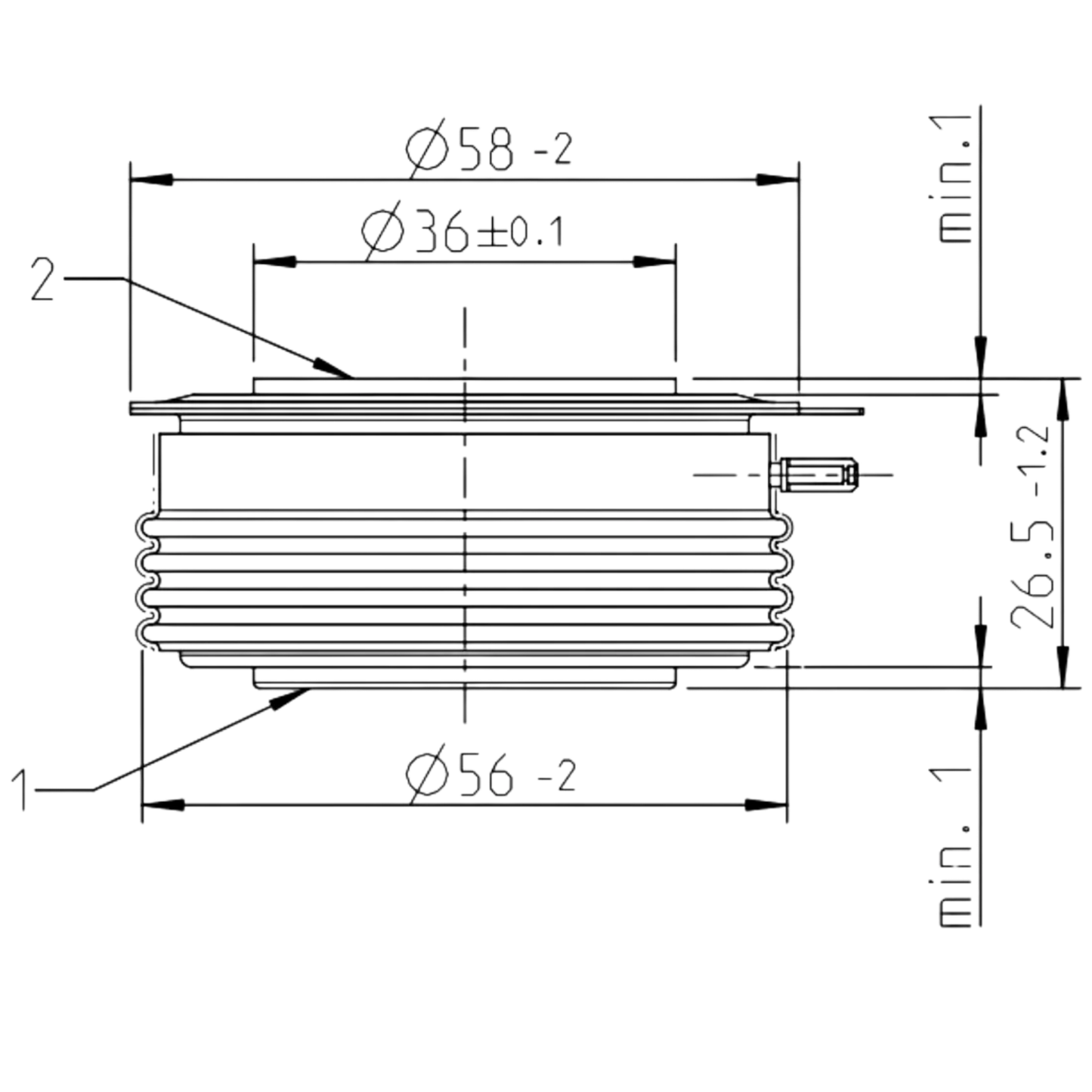 Tiristor Disco T880N14TOF 1400V 880A