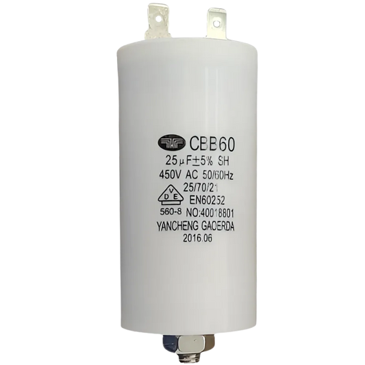 Capacitor De Partida 25uF 450V 40x70mm (Fast-on)