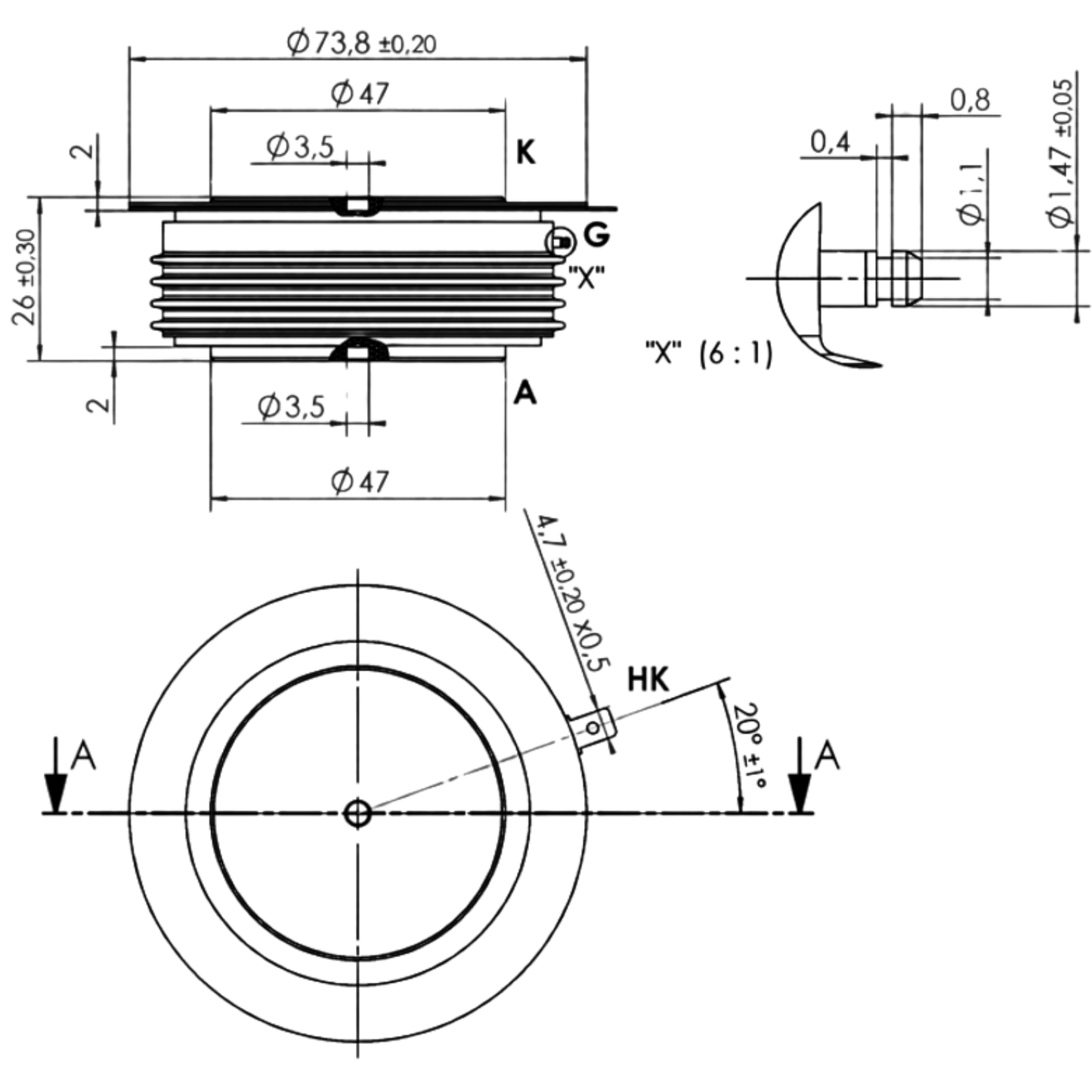 Tiristor Disco SKT1900/18E 1800V 1900A