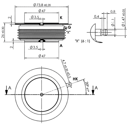Tiristor Disco SKT1900/18E 1800V 1900A
