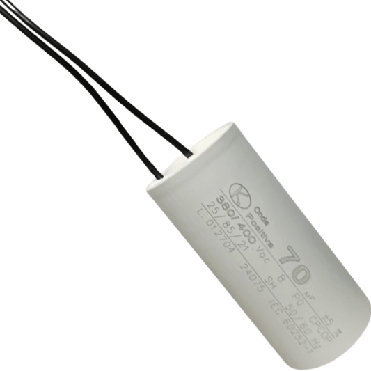 Capacitor De Partida 70uF 380/400V 45x95mm (2Fios)