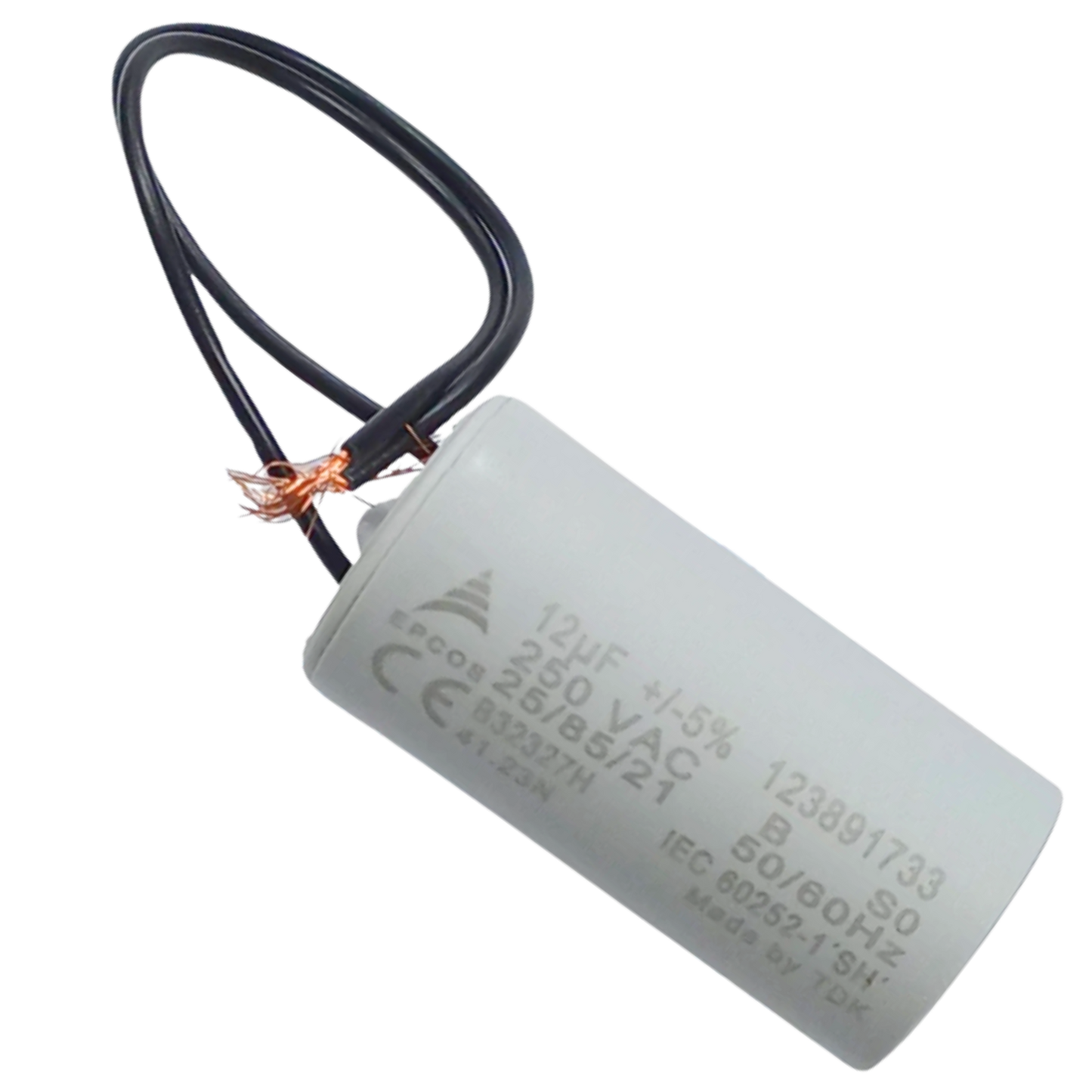 Capacitor De Partida 12uF 250V 30x60mm (2Fios)