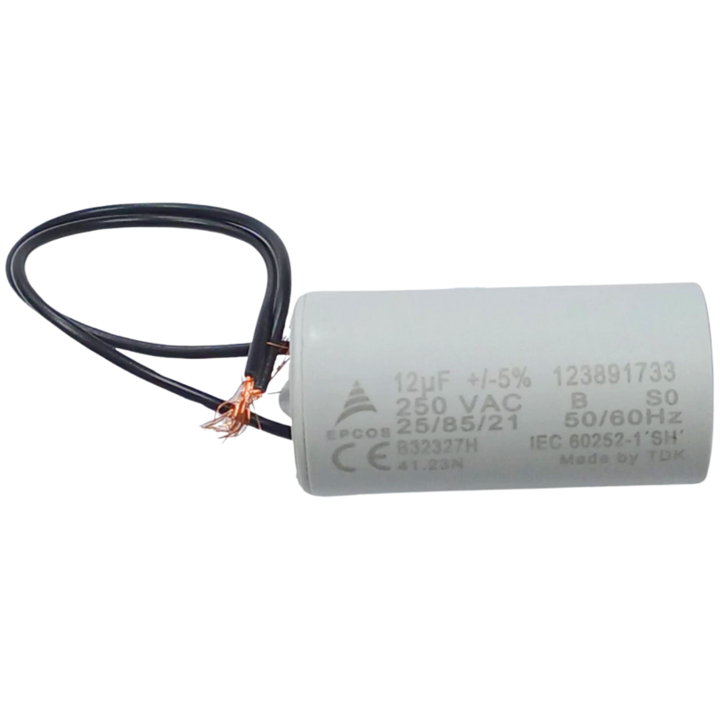 Capacitor De Partida 12uF 250V 30x60mm (2Fios)
