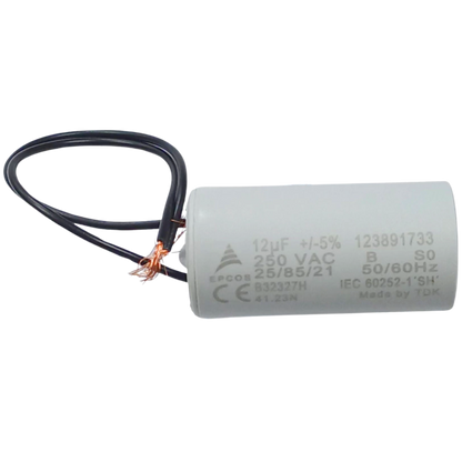 Capacitor De Partida 12uF 250V 30x60mm (2Fios)
