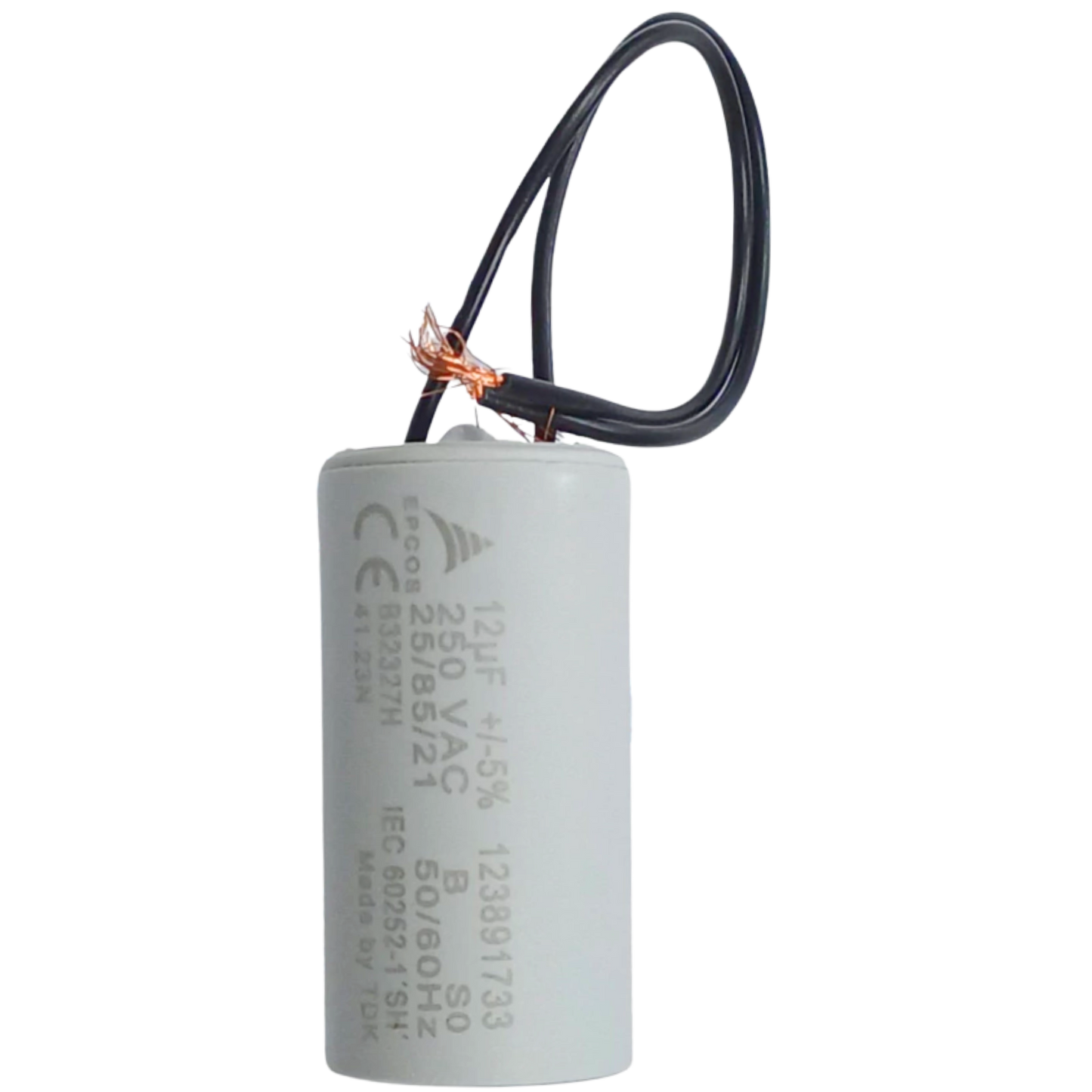 Capacitor De Partida 12uF 250V 30x60mm (2Fios)