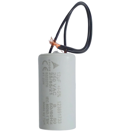 Capacitor De Partida 12uF 250V 30x60mm (2Fios)