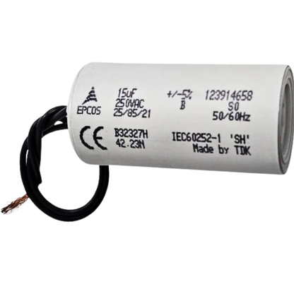Capacitor De Partida 15uF 250V 30x60mm (2Fios)