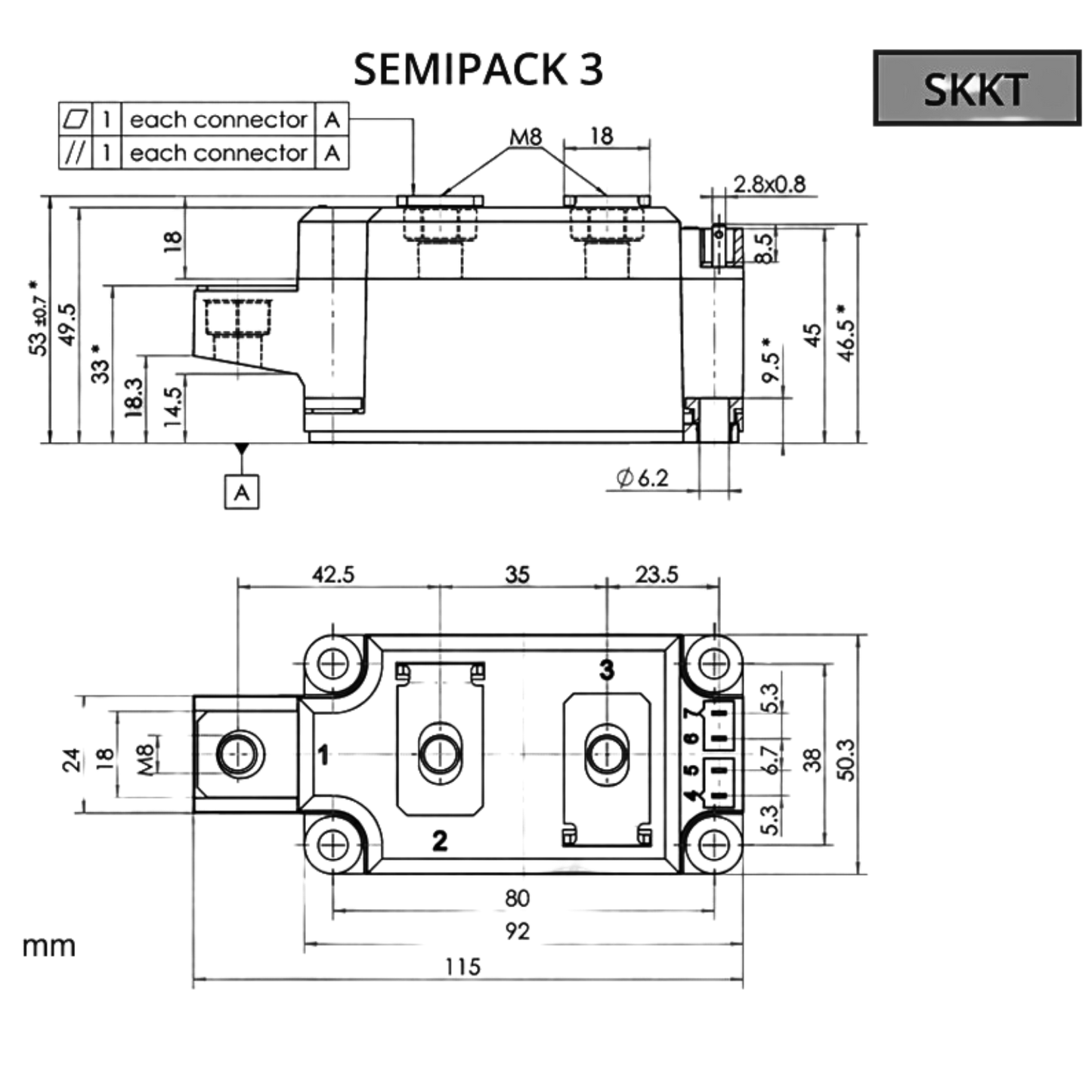 Módulo IGBT SKKH280/22E 2200V 280A