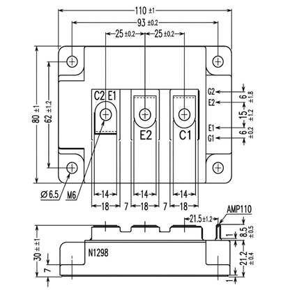 Módulo IGBT 2MBI300P-140 1400V 300A