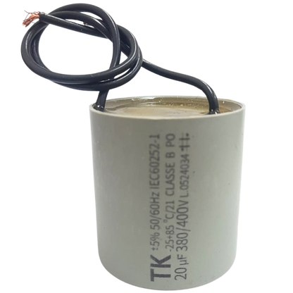 Capacitor De Partida 20uF 380/400V 45x47mm (2Fios)