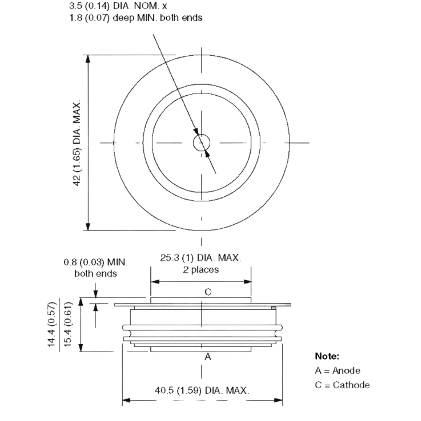 Tiristor Disco SD300C16C 1600V 540A