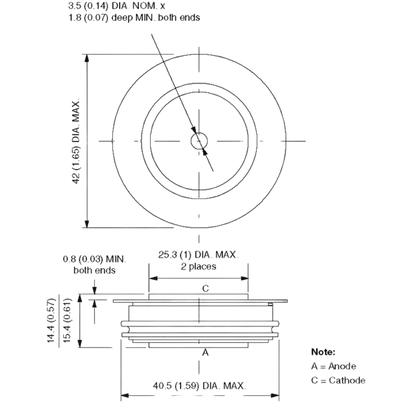 Tiristor Disco SD300C16C 1600V 540A