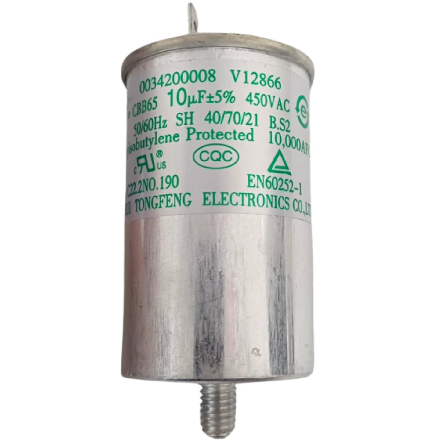 Capacitor De Partida 10uF 450V 43x65mm (Fast-on)