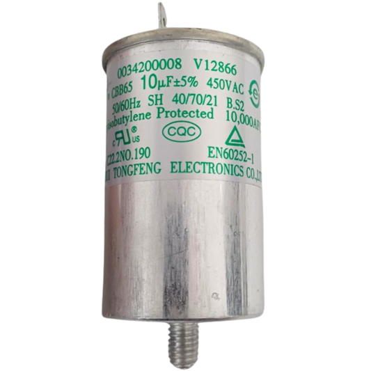 Capacitor De Partida 10uF 450V 43x65mm (Fast-on)