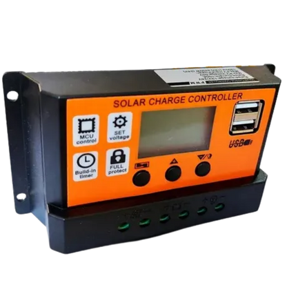 Controlador De Carga Painel Pwm Usb Lcd Display 12/24V 100A