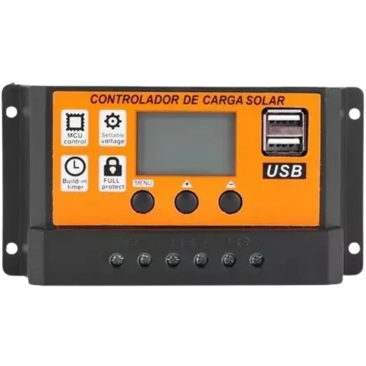 Controlador De Carga Painel Pwm Usb Lcd Display 12/24V 100A